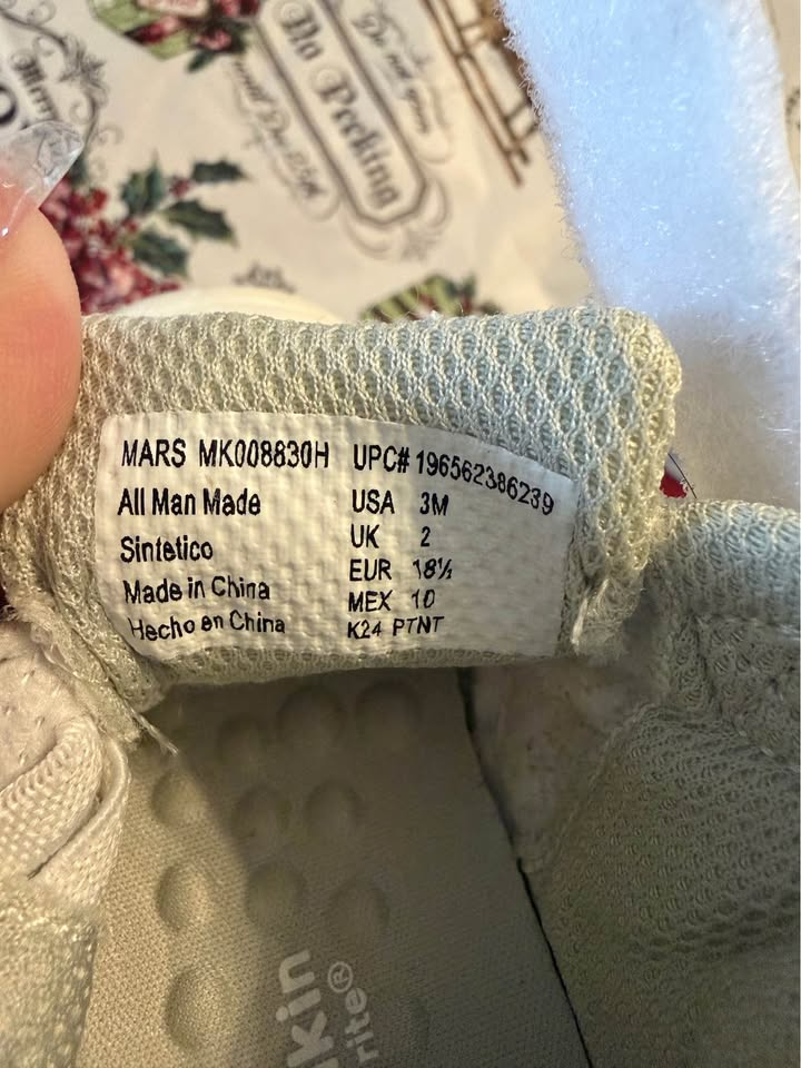 Stride Rite Baby White Velcro Sneakers - Infant Size 3M (US 3M / EUR 18.5)