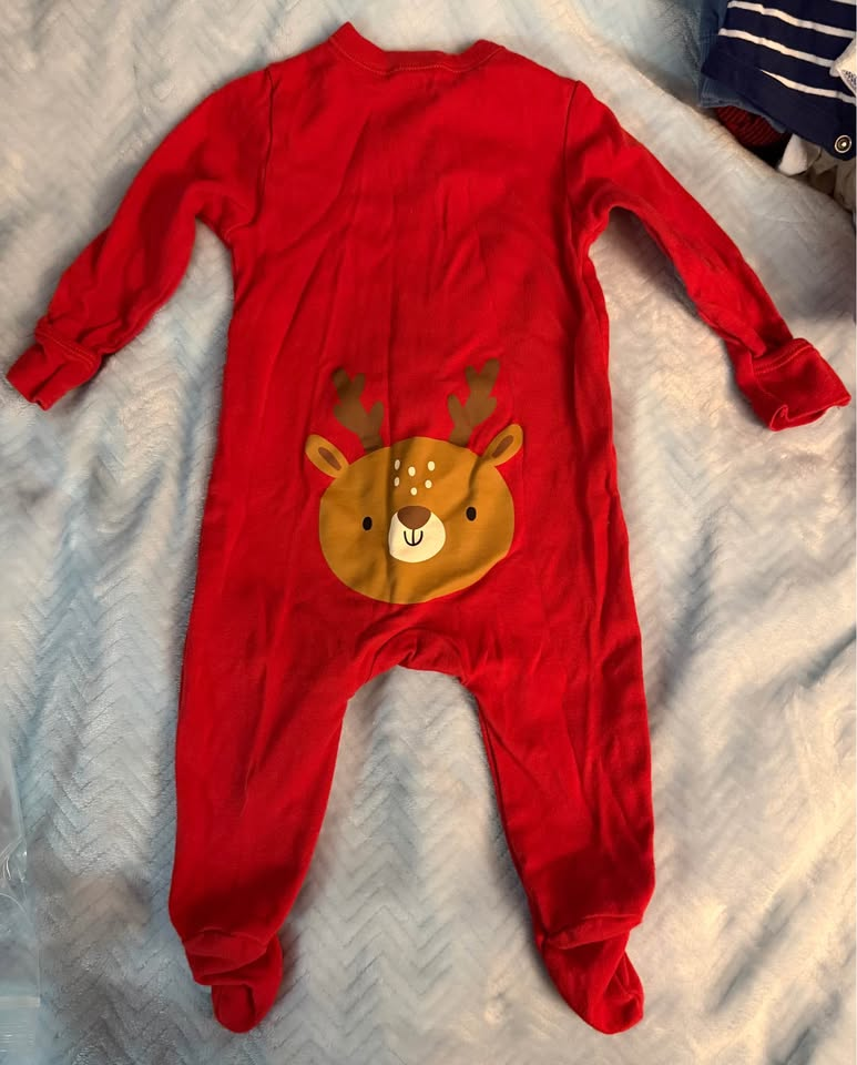 Old Navy My First Christmas Footed Pajama - 6-9 Months