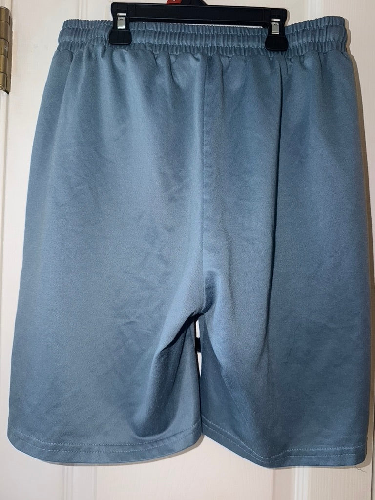 SHEIN light blue drawstring shorts back view