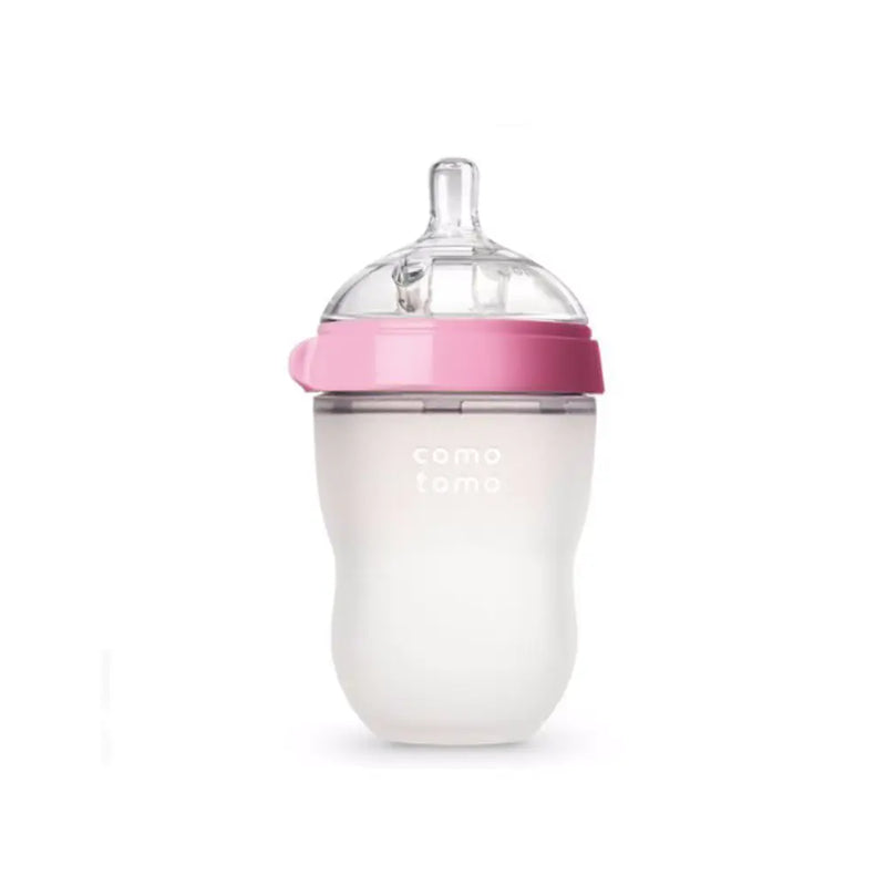 BPA-Free Silicone Baby Bottles (Green/Pink Pack)