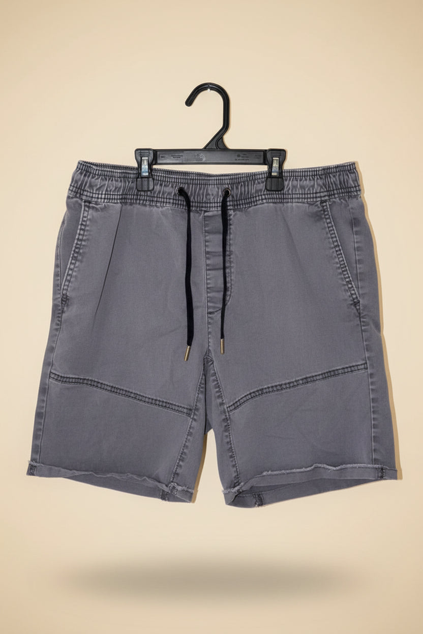 No Boundaries gray pull-on shorts front view
