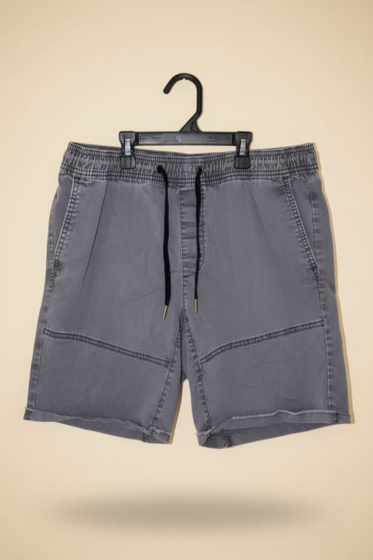No Boundaries gray pull-on shorts front view