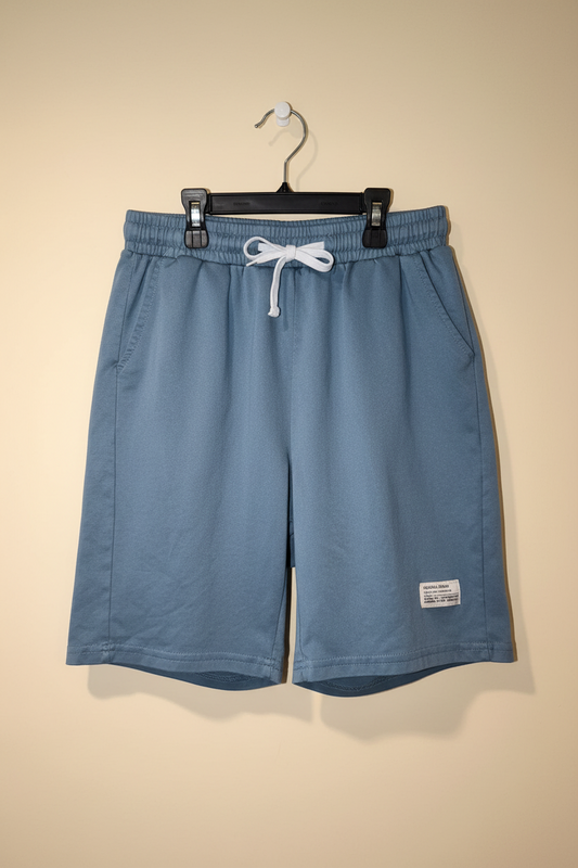 SHEIN Men's Light Blue Drawstring Shorts | Size Small