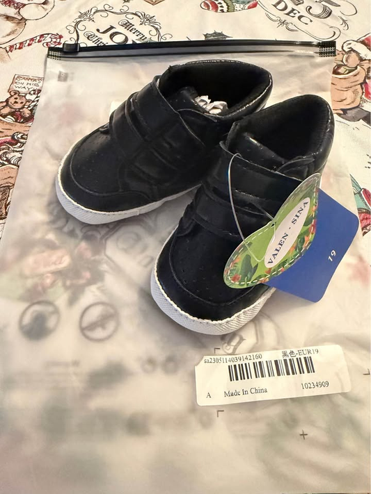 Valen Sina Baby Black High-Top Velcro Sneakers - EUR 19 / Toddler 2-3