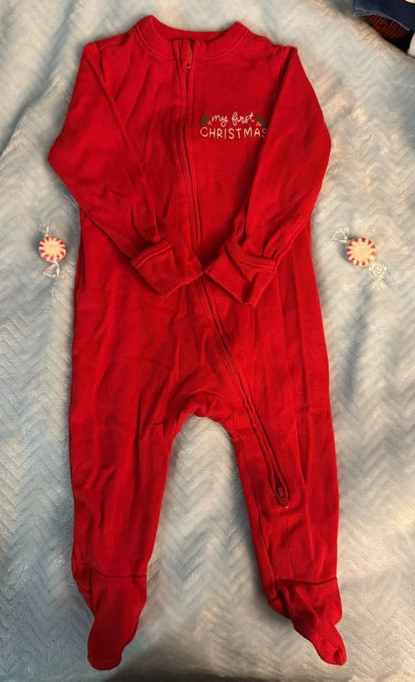 Old Navy My First Christmas Footed Pajama - 6-9 Months